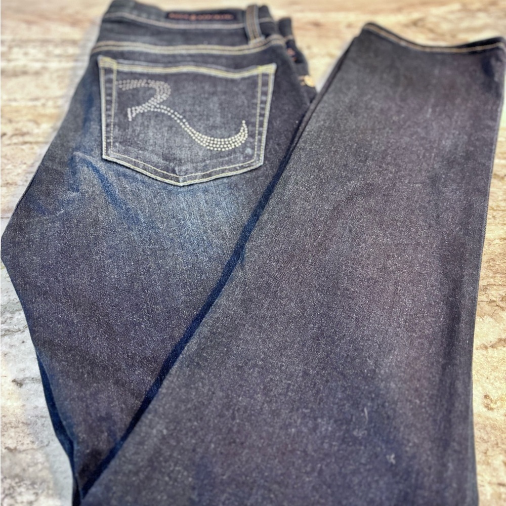 Rock & Republic Dark Blue Berlin with Rhinestone Pocket Women’s 10